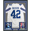 Framed Autographed/Signed Deuce Vaughn 35x39 Dallas White Football Jersey JSA COA