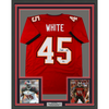 Framed Autographed/Signed Devin White 35x39 Tampa Bay Red Football Jersey Beckett BAS COA