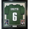 Framed Autographed/Signed Devonta Smith 35x39 Philadelphia Green Football Jersey Beckett BAS COA