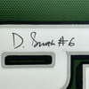 Framed Autographed/Signed Devonta Smith 35x39 Philadelphia Green Football Jersey Beckett BAS COA