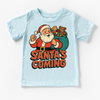 Santa Is Coming Kids Christmas Shirt - Christmas Tee by Madi Moosh