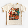 Santa Is Coming Kids Christmas Shirt - Christmas Tee by Madi Moosh