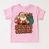 Santa Is Coming Kids Christmas Shirt - Christmas Tee by Madi Moosh