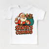 Santa Is Coming Kids Christmas Shirt - Christmas Tee by Madi Moosh