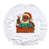 Santa Is My Homeboy Christmas Shirt - Black Santa Tee by Madi Moosh