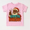 Santa Is My Homeboy Christmas Shirt - Black Santa Tee by Madi Moosh