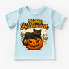 Happy Halloween Black Cat and Jack O Lantern Shirt - Halloween Tee by Madi Moosh