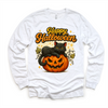 Happy Halloween Black Cat and Jack O Lantern Shirt - Halloween Tee by Madi Moosh