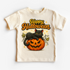 Happy Halloween Black Cat and Jack O Lantern Shirt - Halloween Tee by Madi Moosh