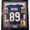 Framed Autographed/Signed Mike Ditka 35x39 Chicago Blue Football Jersey JSA COA