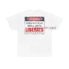 "Does Not Play Well With Liberals" T-Shirt – Patriotic Graphic Tee for Conservatives by Dog Mom Hat