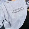 Don't Look at Me I Didn't Vote for Him Embroidered Sweatshirt - Sassy Political Graphic Hoodie, Funny Election Quote Shirt for Bold Statements by Dog Mom Hat