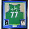 Framed Autographed/Signed Luka Doncic 35x39 Dallas Mavericks Green Authentic Basketball Jersey Fanatics COA