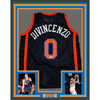Framed Autographed/Signed Donte Divincenzo 35x39 New York Black Basketball Jersey Beckett BAS COA
