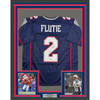 Framed Autographed/Signed Doug Flutie 35x39 New England Blue Football Jersey Beckett BAS COA by Hall of Fame Sports Memorabilia