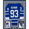 Framed Autographed/Signed Doug Gilmour 35x39 Toronto Blue Hockey Jersey JSA COA by Hall of Fame Sports Memorabilia