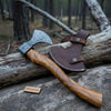 Hand Engraved Norse Viking Bearded Axe with Damascus Steel Blade and Carved Hardwood Handle | JW SteelCrafts by JW SteelCrafts