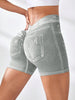 Seamless Denim-Look Yoga Shorts – Back V-Waist Hip-Lifting by FitiqueFit