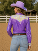 Daphne Purple Metallic Pearl Snap Rodeo Shirt by Neon Spur