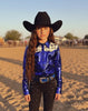 Girls Royal Flush Pearl Snap Rodeo Shirt by Neon Spur