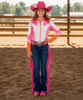 Girls Howdy Lightning Zip Rodeo Shirt by Neon Spur
