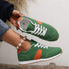 PU Leather Contrast Round Toe Flat Sneakers – Lace-Up Casual by FitiqueFit