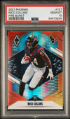 Graded 2021 Panini Phoenix Nico Collins #127 Fire Burst Rookie RC Football Card PSA 10 Gem Mint