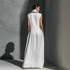 Women's V-Neck Color-Block Sleeveless A-Line Maxi Dress – 4 Colors XS–2XL by FitiqueFit