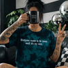 Teal be mean embroidered tie dye T-shirt by Madness & Mayhem LLC