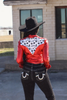 High Stakes Ruby Red Metallic Pearl Snap Rodeo Shirt by Neon Spur