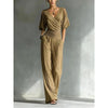 Women's V-Neck Slim Fit Straight Leg Jumpsuit by FitiqueFit