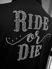 Ride Or Die Rhinestone 4 Way Stretch Button Up Rodeo Shirt -Black by Neon Spur