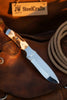 Drop Point Bushcraft Knife 10” – Polished Steel Blade with Natural Stag Handle by JW SteelCrafts
