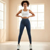 Ribbed High-Waist Back V Yoga Pants – Sand Wash Butt-Lifting Tights by FitiqueFit