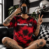 Immediately no embroidered tie dye T-shirt by Madness & Mayhem LLC