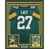 Framed Autographed/Signed Eddie Lacy 35x39 Green Bay Green Football Jersey JSA COA