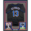 Framed Autographed/Signed Edgardo Alfonzo 35x39 New York Black Baseball Jersey JSA COA by Hall of Fame Sports Memorabilia