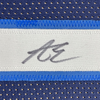 Framed Autographed/Signed Anthony Edwards 35x39 Minnesota Blue Basketball Jersey Beckett BAS COA
