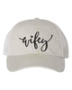 Embroidered Wifey/Hubby Pigment-Dyed Trucker Hat – Anniversary Gift Cap by Adorb Custom Tees