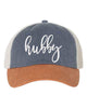 Embroidered Wifey/Hubby Pigment-Dyed Trucker Hat – Anniversary Gift Cap by Adorb Custom Tees