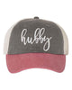 Embroidered Wifey/Hubby Pigment-Dyed Trucker Hat – Anniversary Gift Cap by Adorb Custom Tees