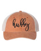 Embroidered Wifey/Hubby Pigment-Dyed Trucker Hat – Anniversary Gift Cap by Adorb Custom Tees