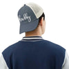 Embroidered Wifey/Hubby Pigment-Dyed Trucker Hat – Anniversary Gift Cap by Adorb Custom Tees
