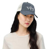 Embroidered Wifey/Hubby Pigment-Dyed Trucker Hat – Anniversary Gift Cap by Adorb Custom Tees