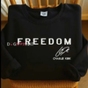 Embroidered Charlie Kirk "Freedom" Sweatshirt by Dog Mom Hat