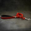 The "Eros" Red Leash 1 inch wide by Bestia Dog Gear