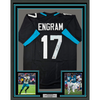Framed Autographed/Signed Evan Engram 35x39 Jacksonville Black Football Jersey Beckett BAS COA