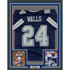 Framed Autographed/Signed Everson Walls 35x39 Dallas Blue Football Jersey JSA COA by Hall of Fame Sports Memorabilia