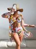 Mesh Cover-Up Three-Piece Swimwear Set – Bikini with Leg-Length Briefs by FitiqueFit