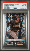 Graded 2024 Topps Bowman Sterling Jackson Merrill #BSR1 Rookies Rookie RC Baseball Card PSA 8 Near Mint